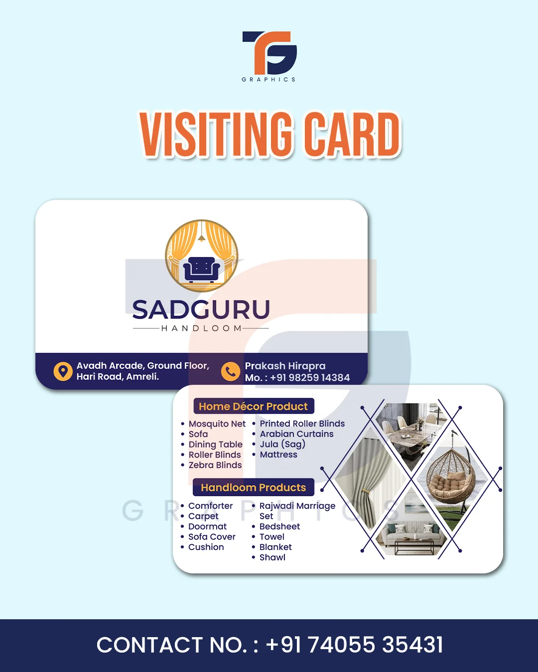 Sadguru Handloom visiting card design